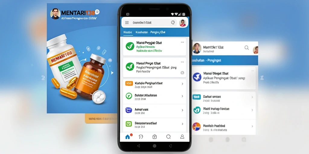 Antarmuka MENTARI138 yang menampilkan pengingat obat dan riwayat penggunaan.