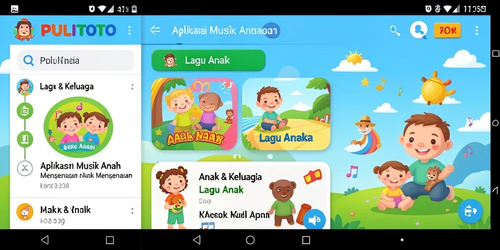 Tampilan antarmuka PULITOTO yang ceria dan ramah anak.